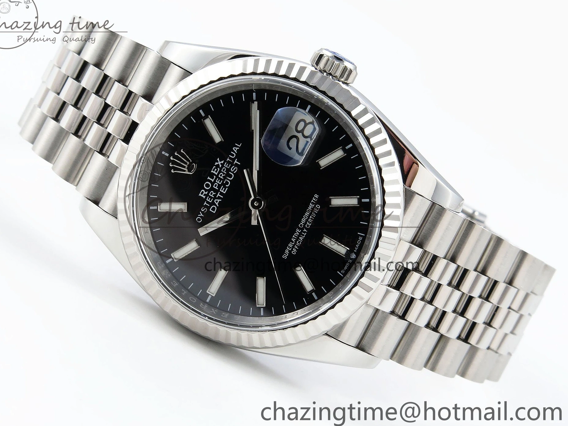 0105 DateJust 36 126234 APF 1:1 Best Edition 904L Steel Black Sitck Dial on SS Jubilee Bracelet VR UrbanStyle 1584